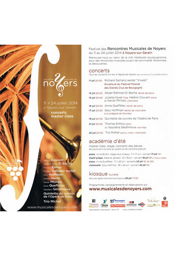 Festival Rencontres Musicales de Noyers 2012