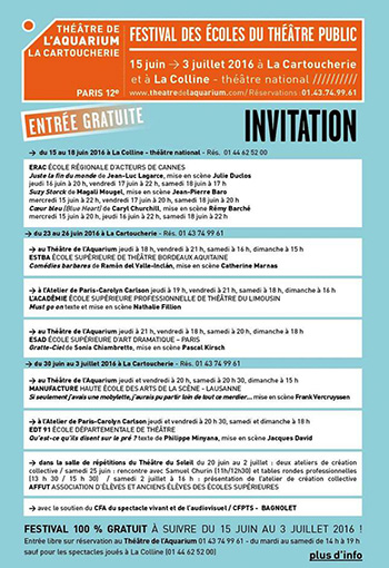Festival des écoles du théâtre public